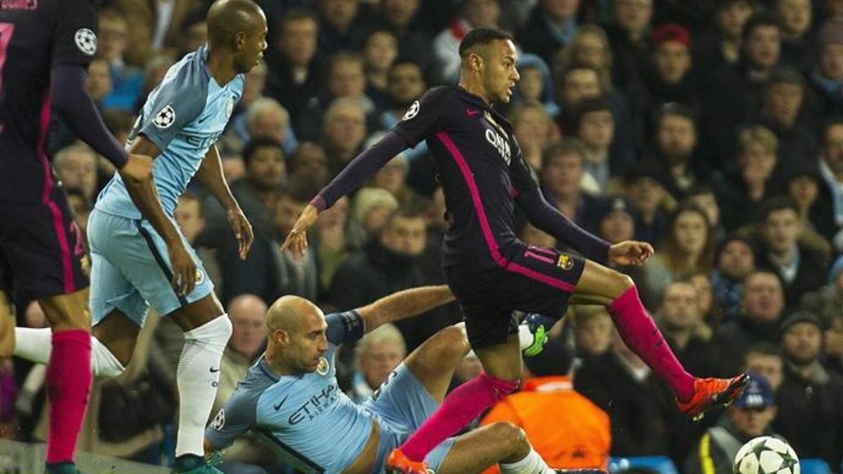 Neymar, en una imagen en el partido ante el City