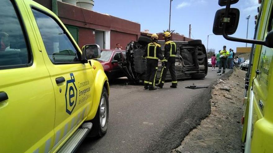Accidente de una furgoneta en Gáldar
