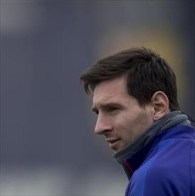 Messi, en un entrenament a la ciutat esportiva de Sant Joan Despí.