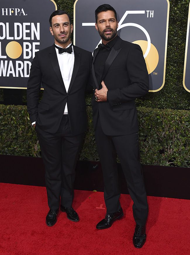 Ricky Martin y Jwan Yosej en los Globos de Oro 2018