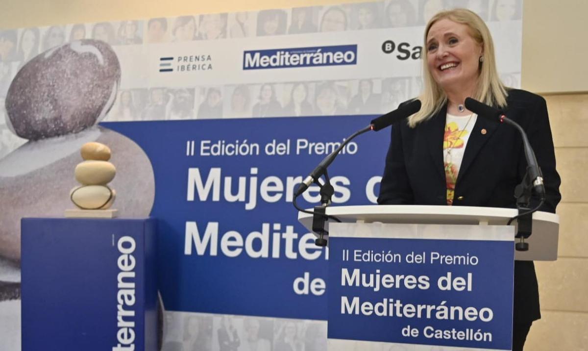 Dolores Corella durante su discurso de agradecimiento.