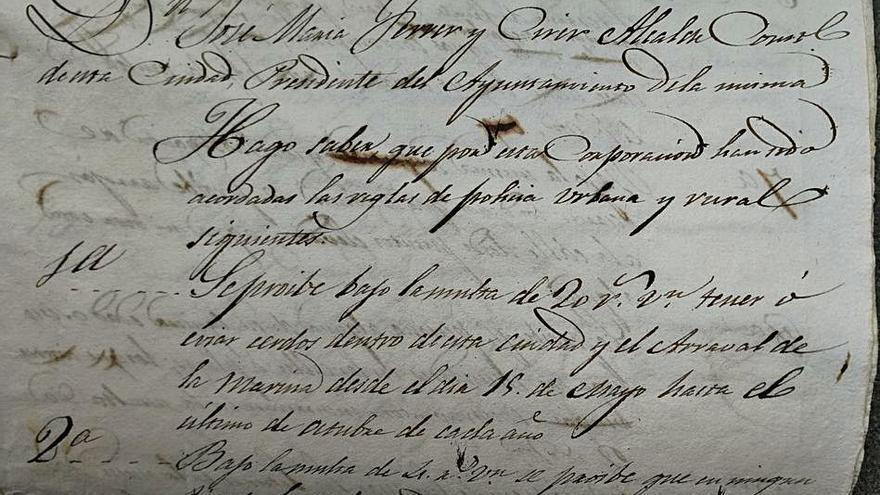 Ordenances o reglament signat pel batle Guillem Sala i Medina el 31 de juliol de 1842