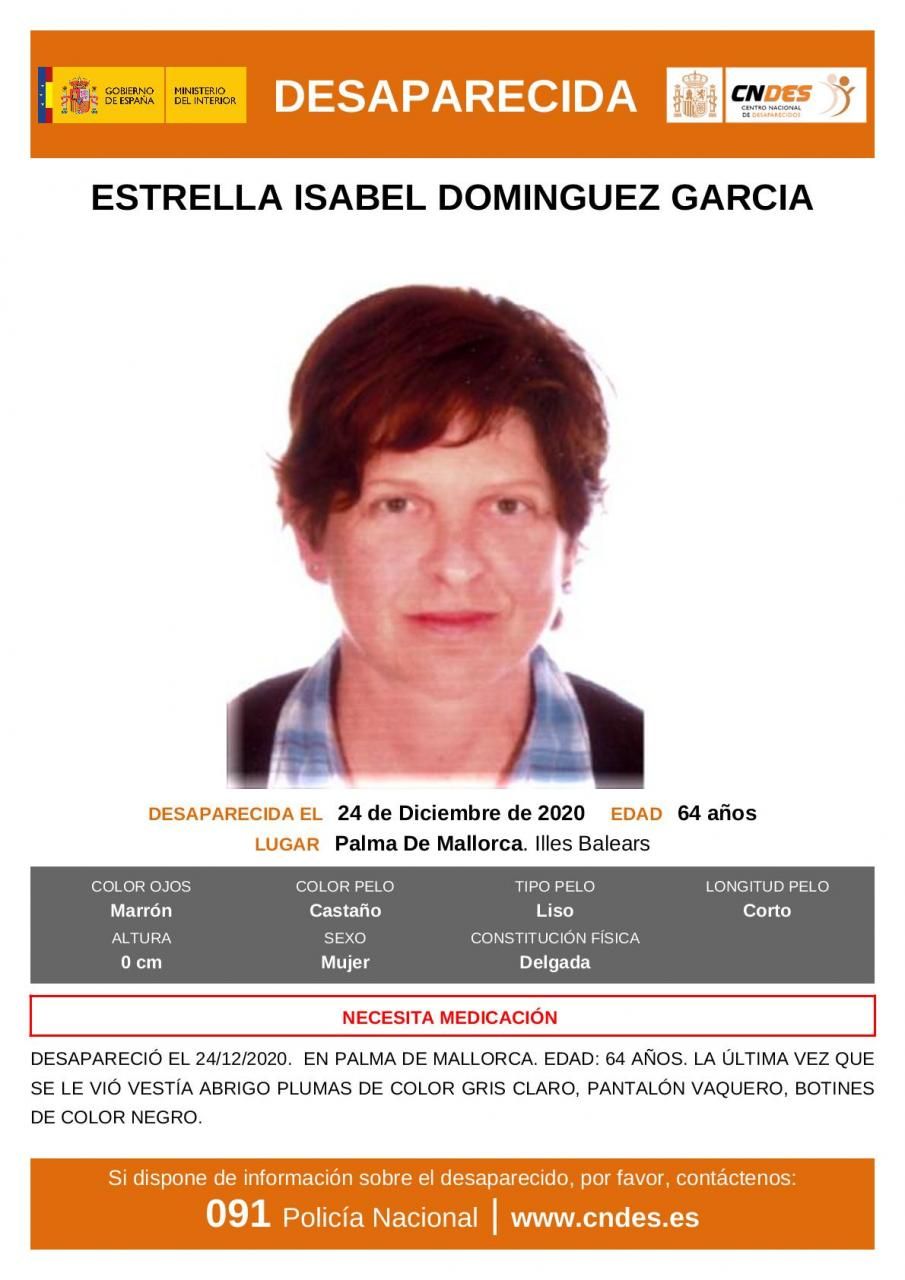 Cartel de la mujer desaparecida en La Vileta.