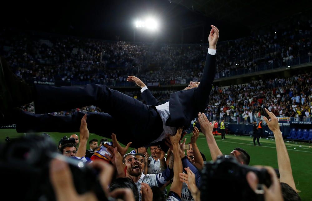 El Real Madrid celebra la Liga en Málaga