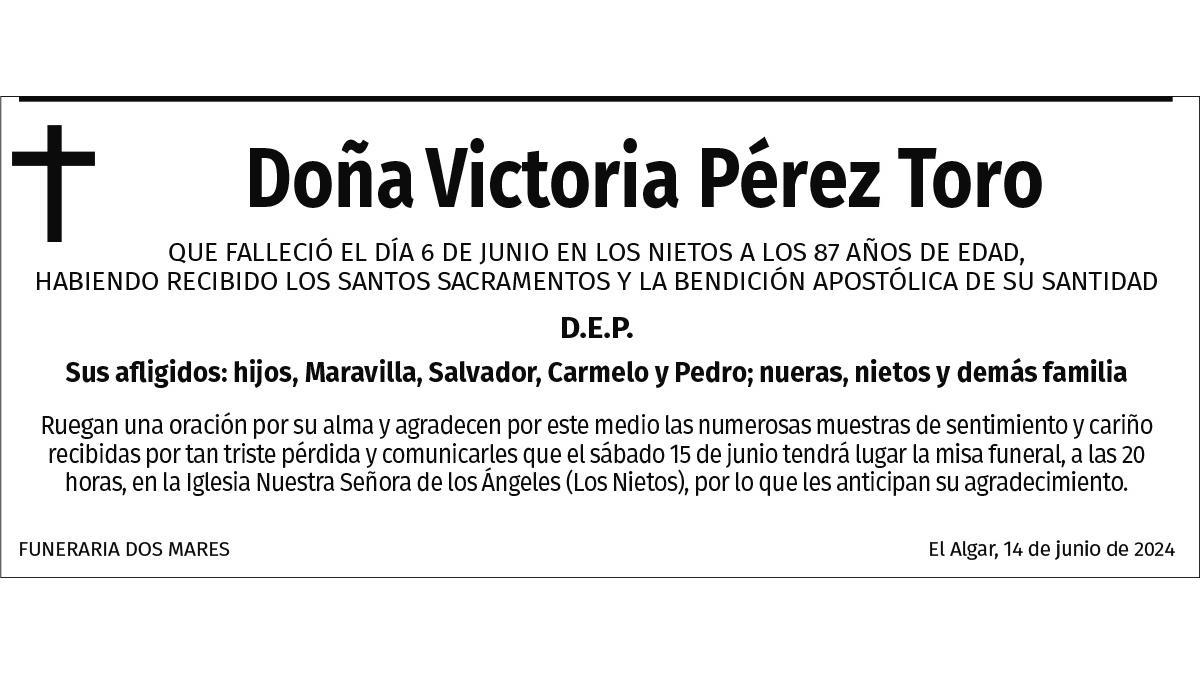Dª Victoria Pérez Toro