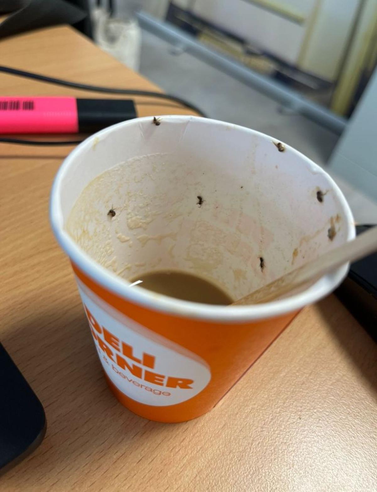 La Policía analizará la máquina que dispensó el café con  insectos.