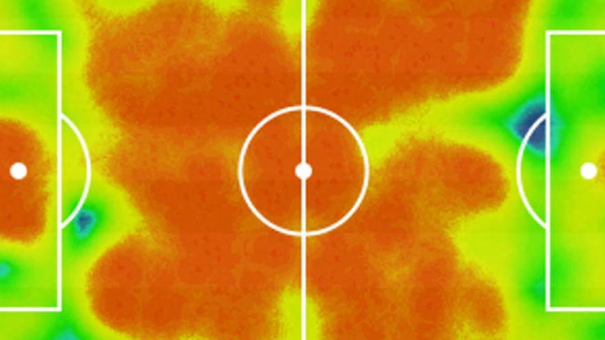 Este es el mapa de calor del Real Madrid - Valencia CF