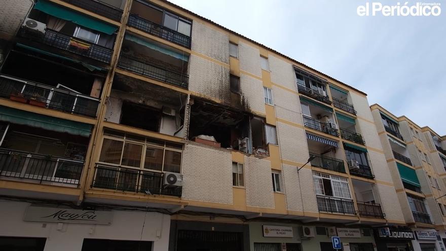 16 familias del bloque afectado por la explosión en Badajoz continúan fuera de sus casas cuatro días después