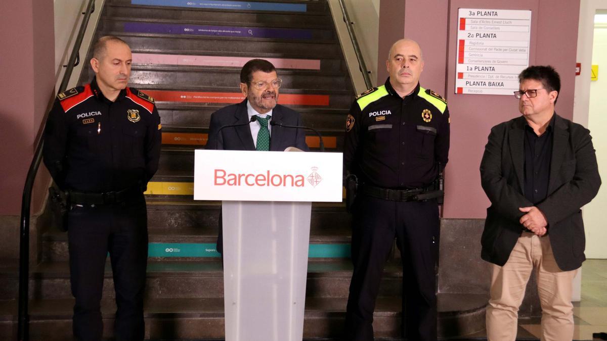 Comparecencia de Batlle tras la junta local de Seguridad de Ciutat Vella