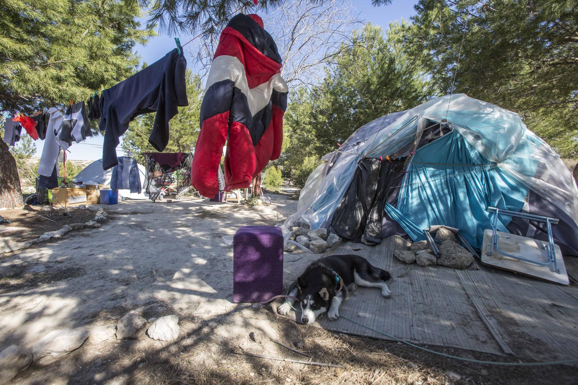 Personas que viven en la calle montan poblados a las afueras de Alicante en los que intentan vivir con la mayor dignidad posible