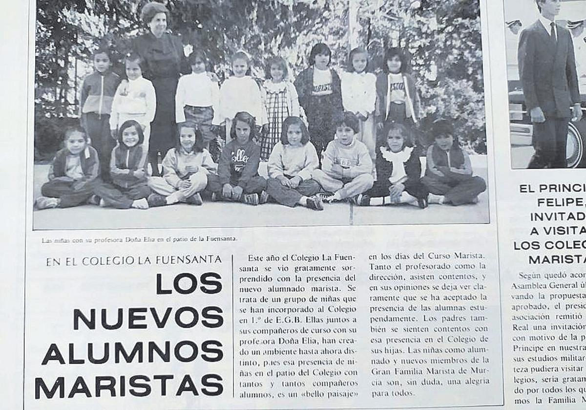 Recorte de una pieza sobre los alumnos de Maristas.