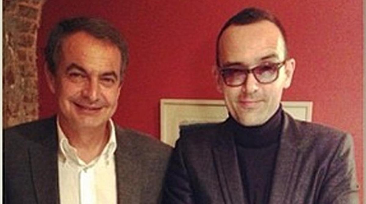 José Luis Rodríguez Zapatero i Risto Mejide, en una foto recent a Twitter. José Luis Rodríguez Zapatero i Risto Mejide, en una foto recent a Twitter.