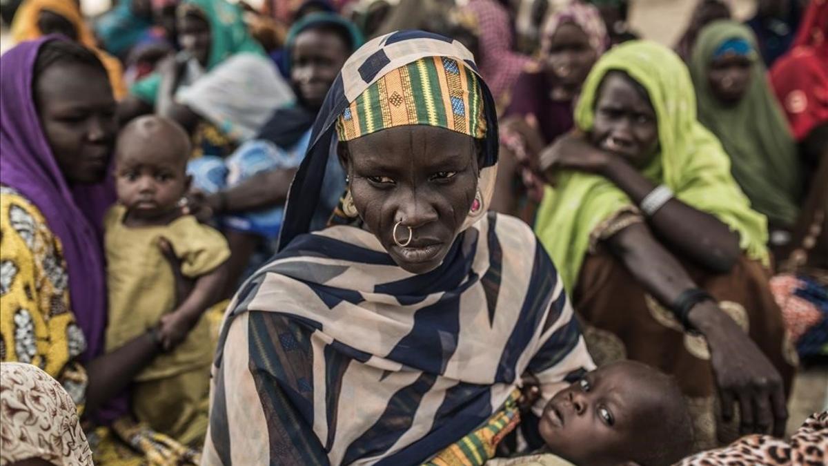 Desplazados de la región del Lago Chad por la violencia de Boko Haram.