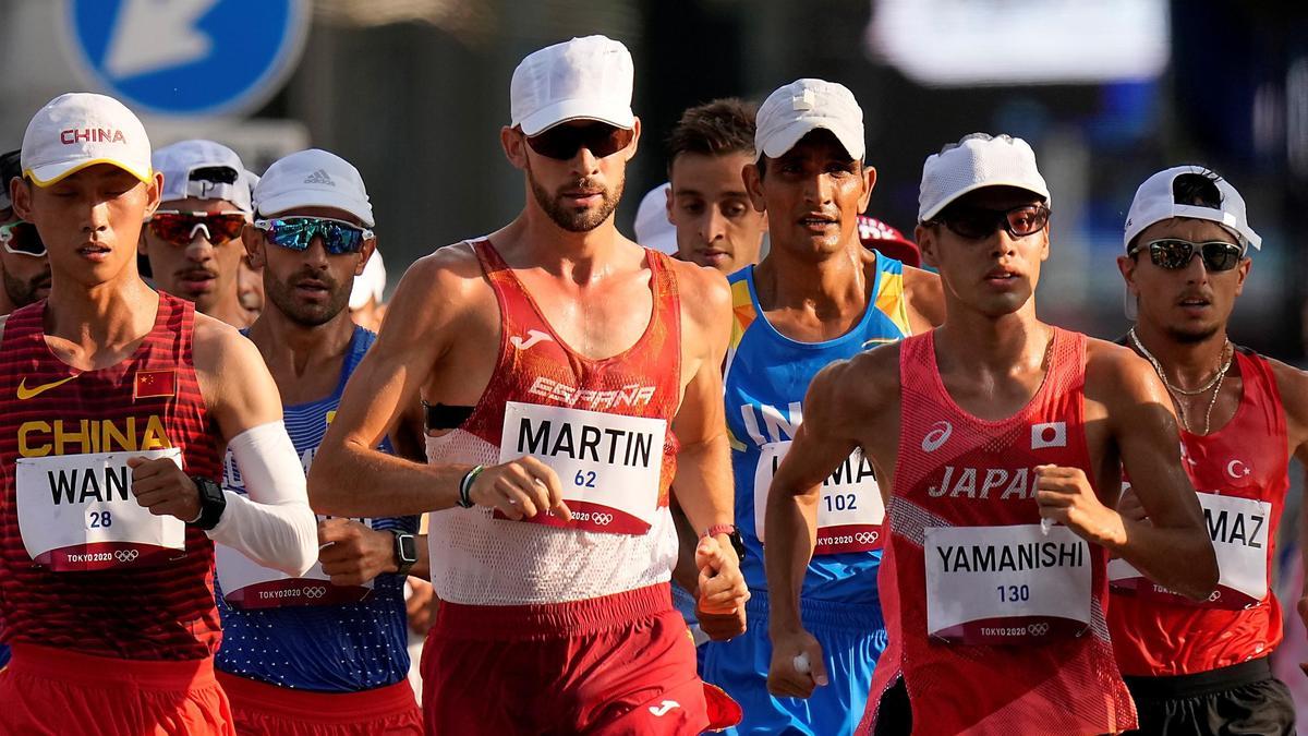 Álvaro Martín, en la prueba de los 20 kilómetros marcha.