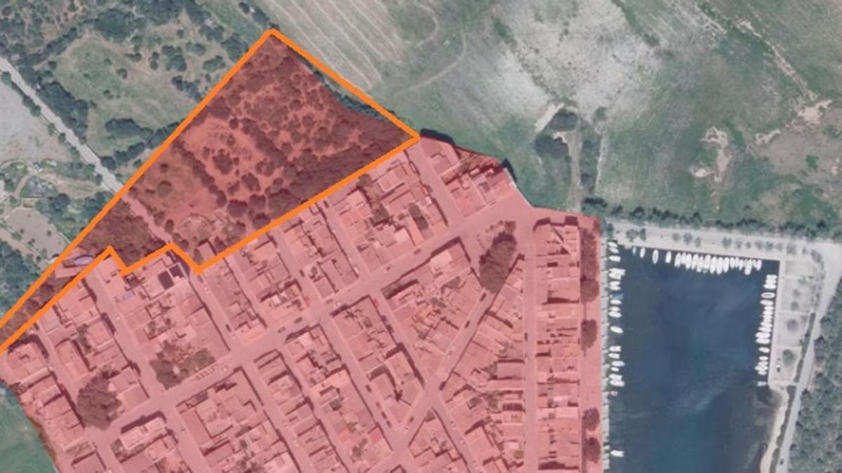 Gráfico en el que se aprecia la superficie que se habría construido anexa a sa Capella. | TERRAFERIDA