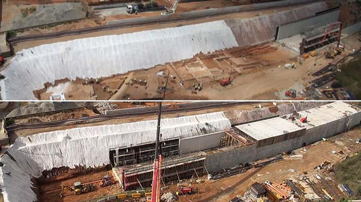 Així s’han anat tapant les restes arqueològiques trobades prop del pont del Treball, a la Sagrera.