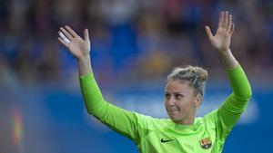 Sandra Paños, durante un partido del Barça.