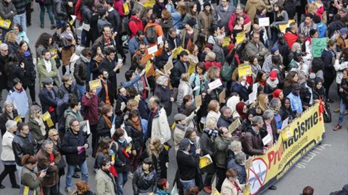 Manifestación contra el racismo, el pasado 19 de marzo en Barcelona