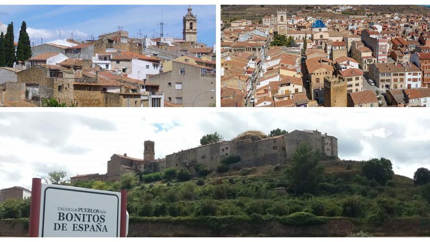 Montaje con fotos de Albocàsser (izquierda), Benassal (derecha) y Culla (abajo).