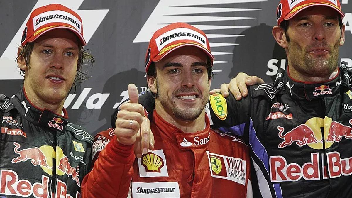 Vettel, Alonso y Webber en 2010