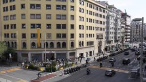 Pacificación provisional de la esquina de la calle Aragó con Roger de Llúria, delante del colegio Escolàpies Llúria 