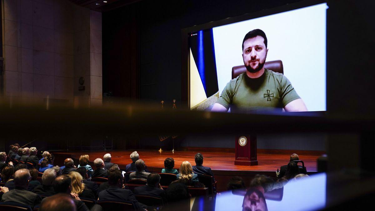 El presidente de Ucrania, Volodímir Zelenski, comparece en el Congreso de EEUU.