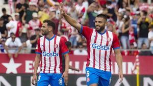 David López critica l’àrbitre en el descans del Girona-Almeria