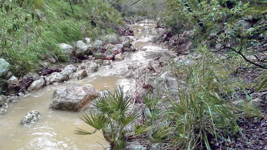 Inusual imagen del torrente del Galatzó.