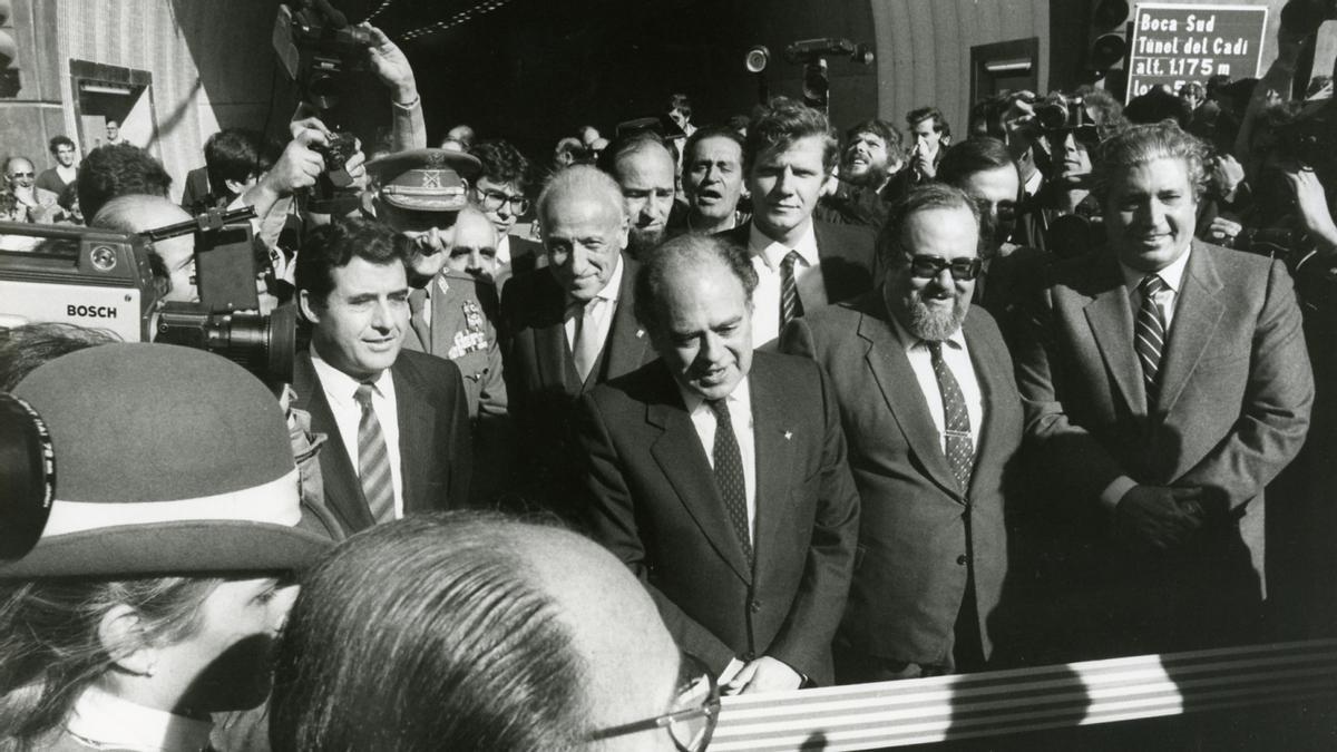 Jordi Pujol, en octubre de 1984, durante la inauguración del túnel del Cadí