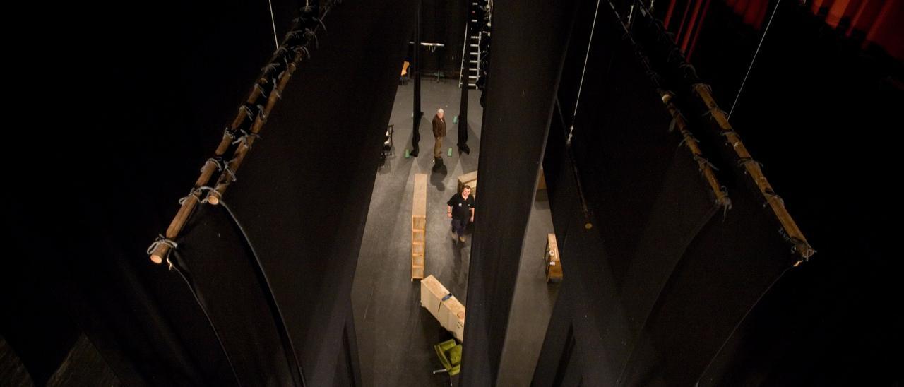 La caja escénica del teatro Palacio Valdés de Avilés.