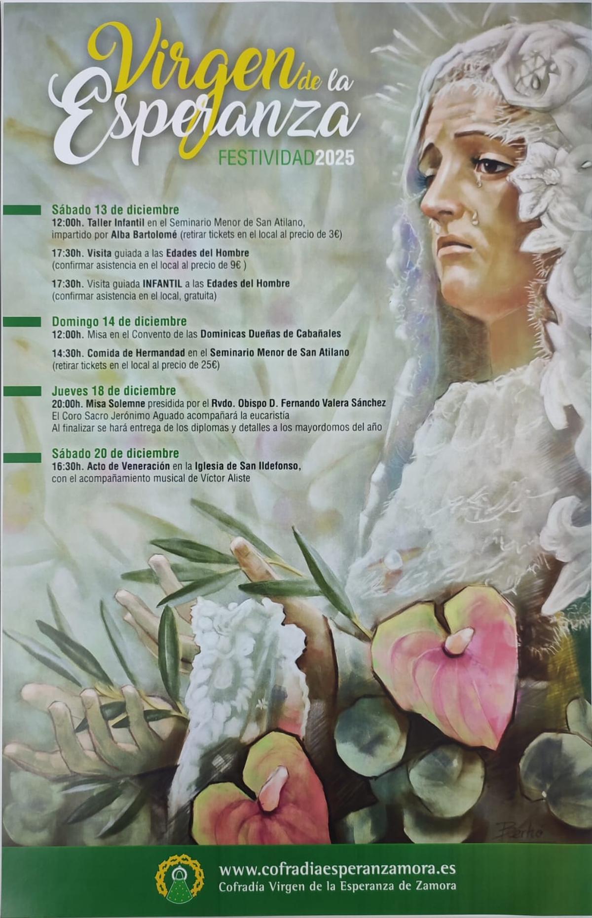 Cartel con las propuestas con motivo de la festividad de la Esperanza.