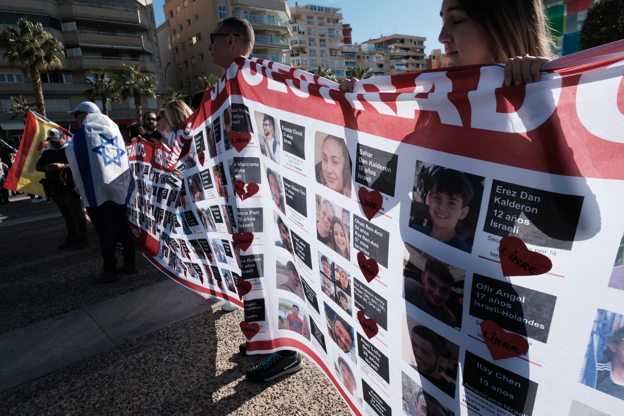 Manifestación de solidaridad con los rehenes secuestrados por Hamás