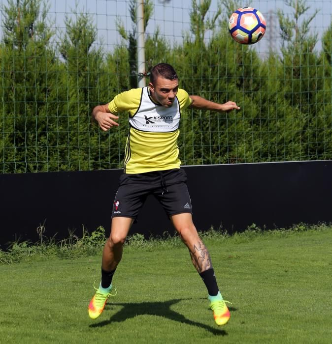 El Celta sigue preparando la cita ante el Real Madrid - Iago Aspas progresa de su lesión y ya hizo parte del trabajo con el resto del grupo