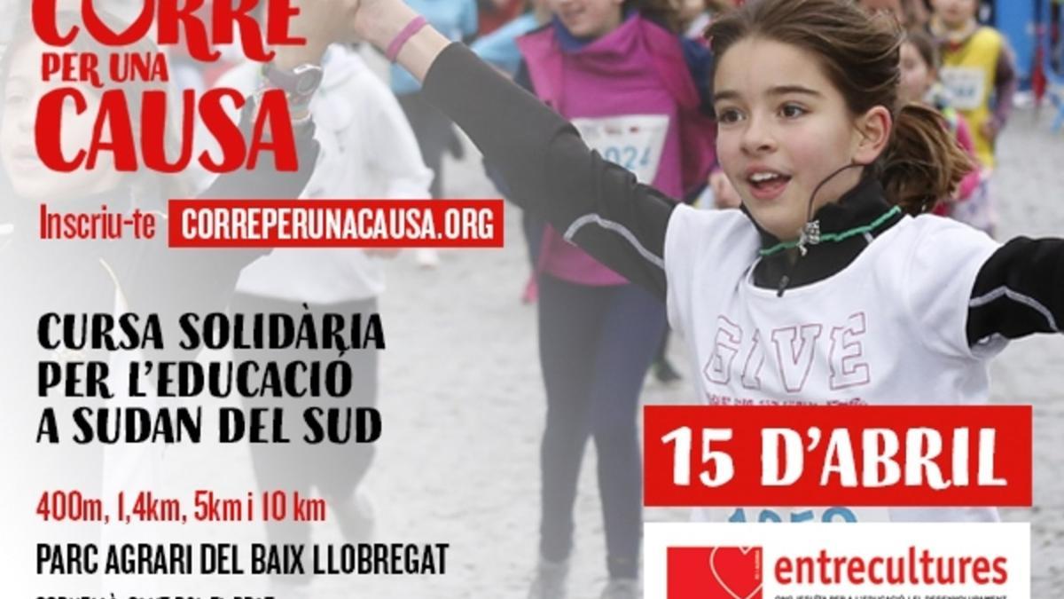 Cartel de la carrera solidaria de Entrecultures.