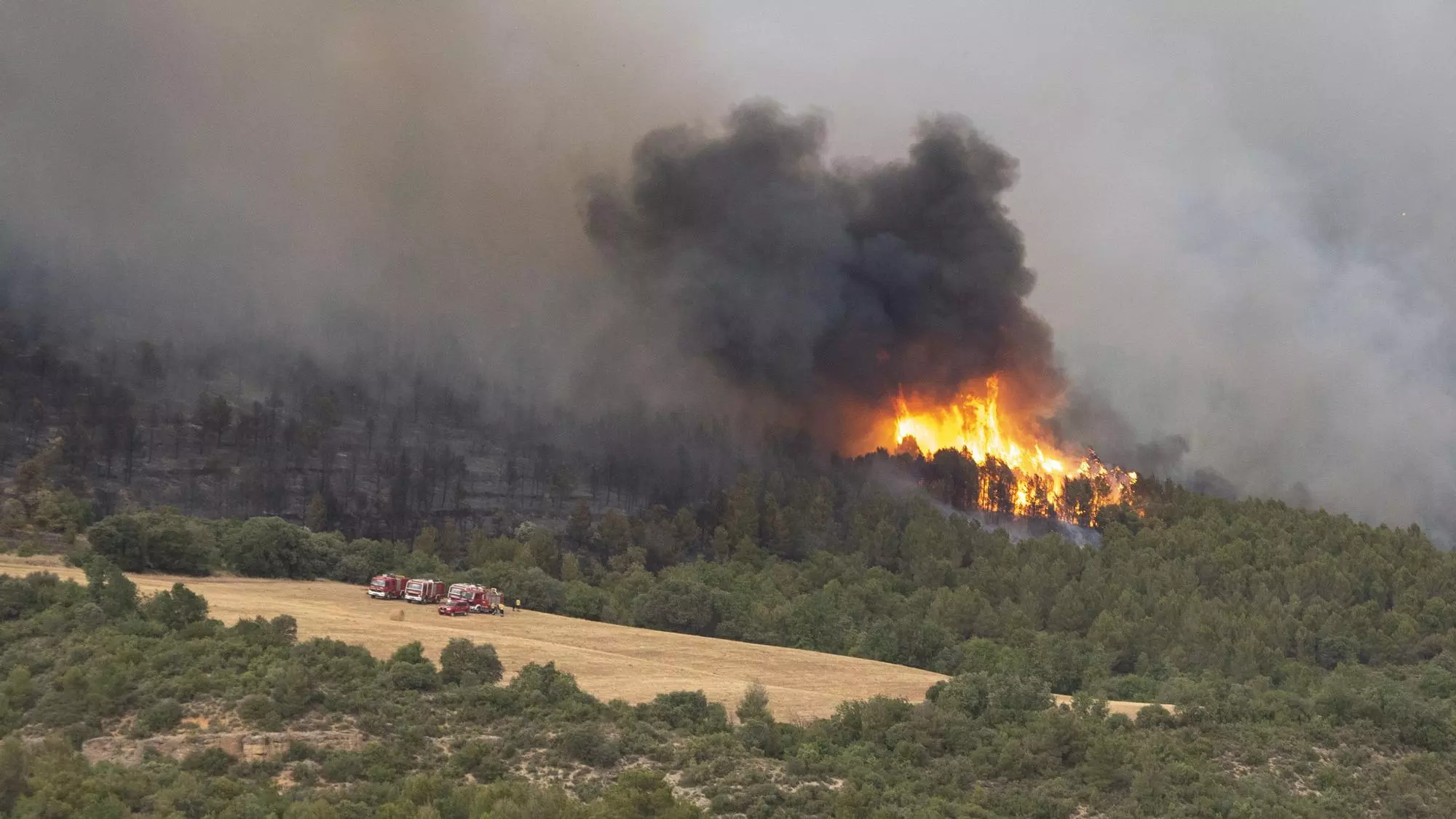 El incendio de Artesa de Segre afecta ya a más de 500 hectáreas