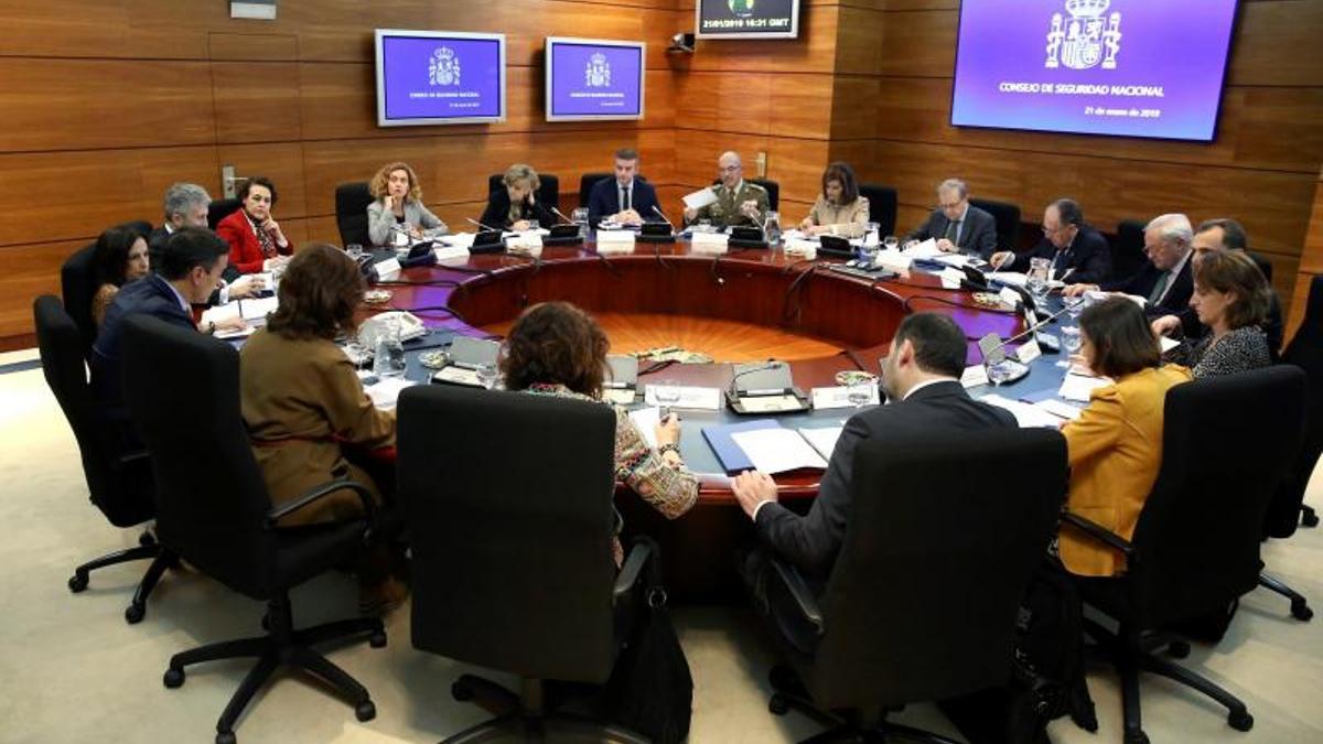 Primera reunión del Consejo de Seguridad Nacional gobernando Pedro Sánchez, el 21 de enero de 2019.