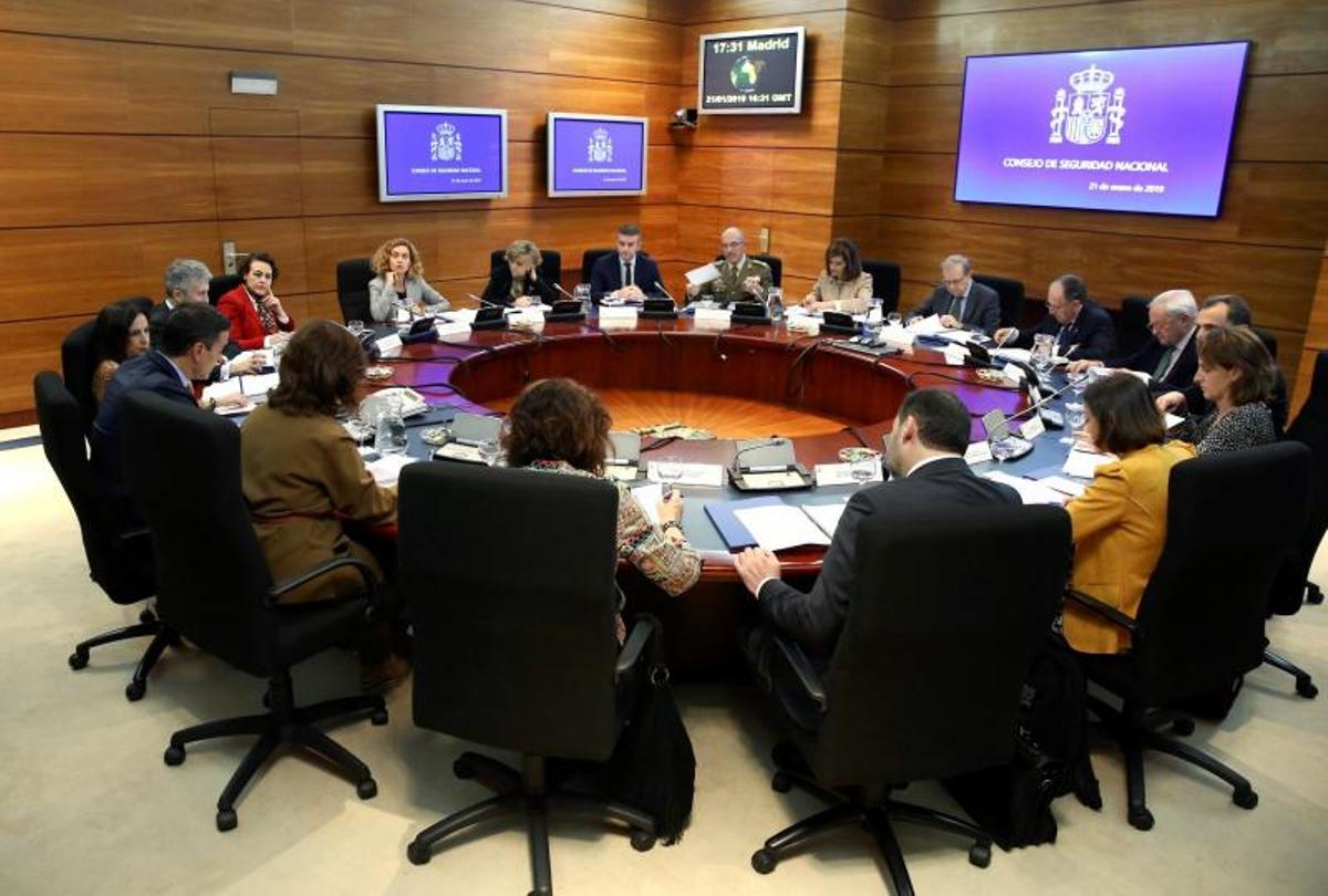 Primera reunión del Consejo de Seguridad Nacional gobernando Pedro Sánchez, el 21 de enero de 2019.