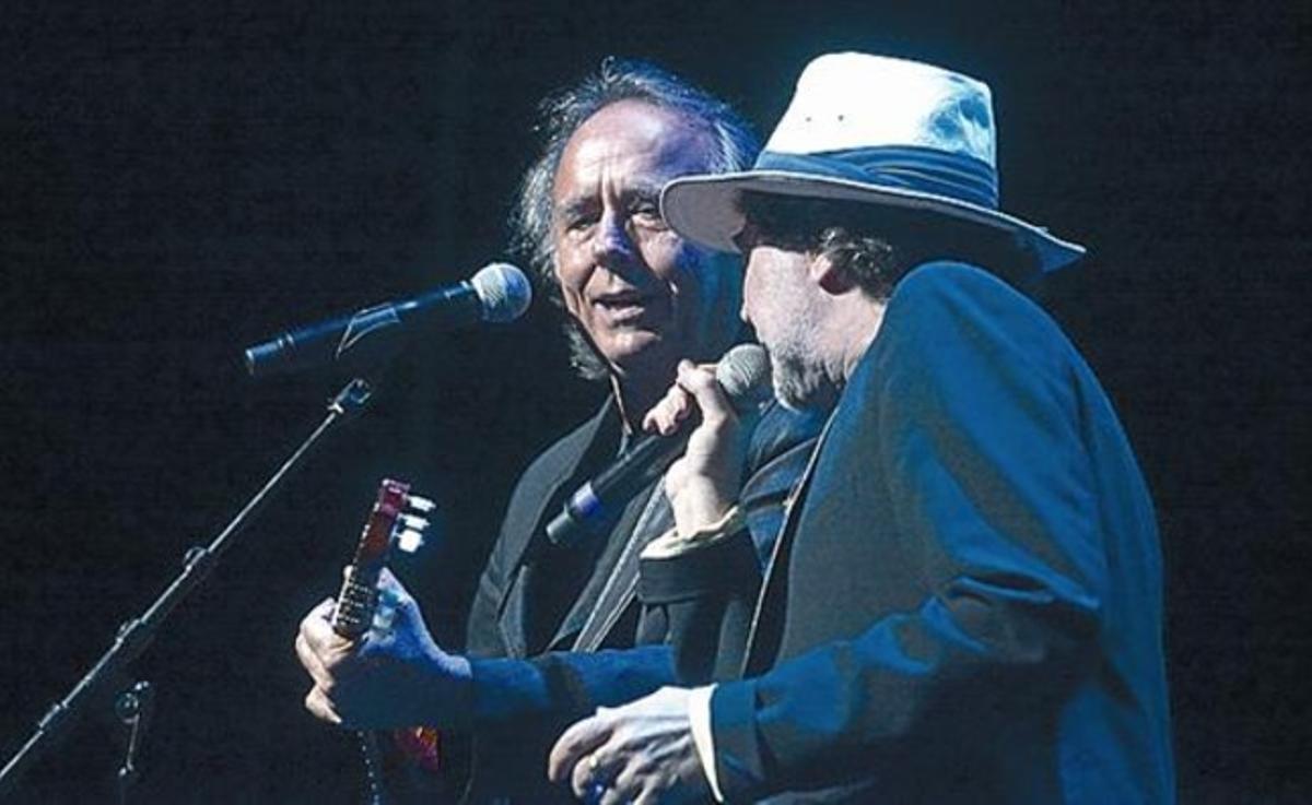 Serrat i Sabina, durant la seva actuació. Serrat i Sabina, durant la seva actuació.