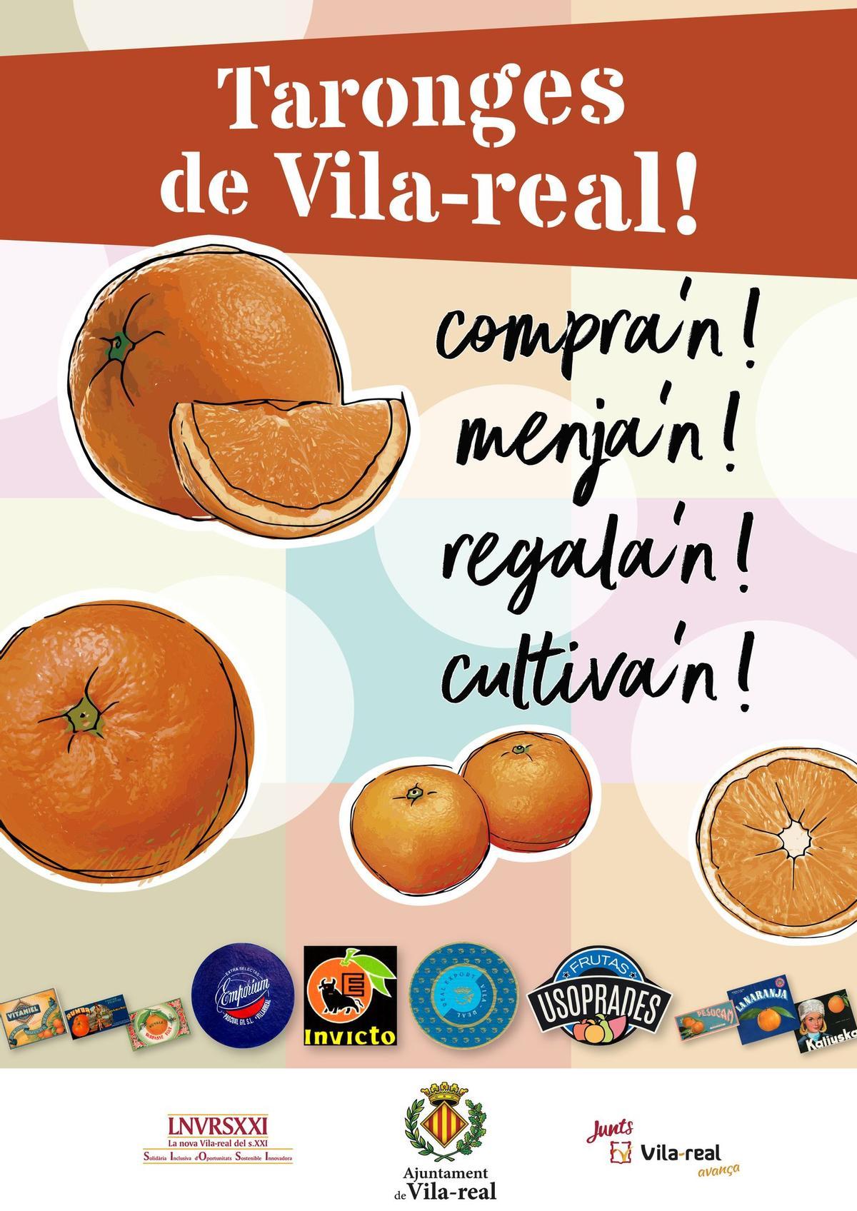 Cartel edeado para promocionar el consumo de mandarinas y naranjas vila-realenses.