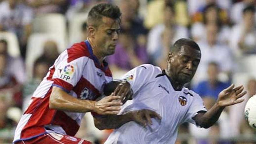 Benítez, en un partido contra el Valencia.