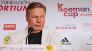 Koeman, en la rueda de prensa de la quinta edición de la Koeman Cup en el Golf Barcelona.