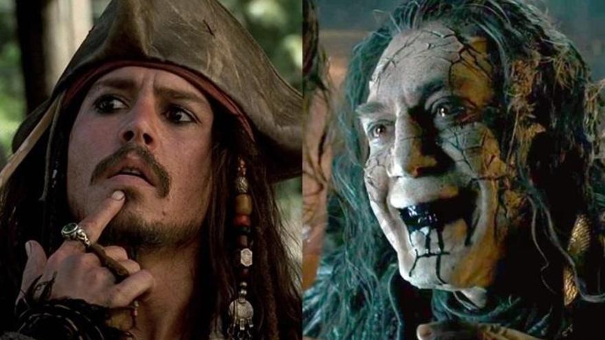 Johnny Depp y Javier Bardem en &#039;Piratas del Caribe&#039;.