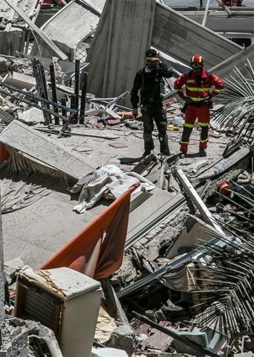 Derrumbe de un edificio de viviendas en Los Cristianos