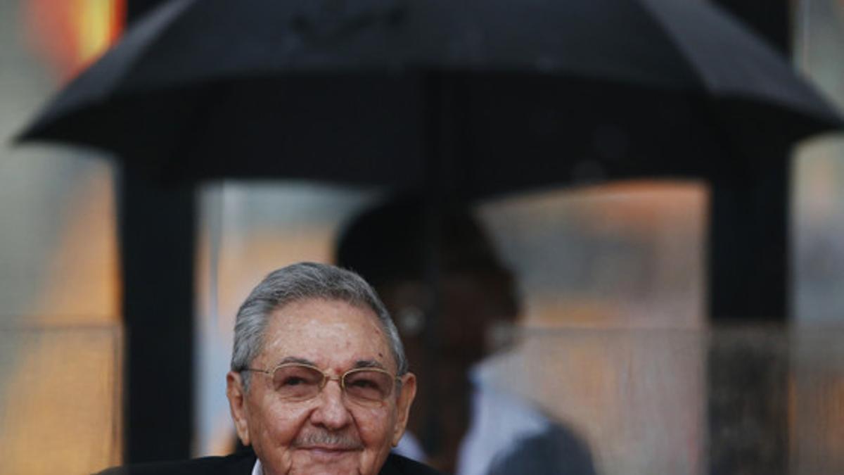 Raúl Castro, en el funeral de Mandela.