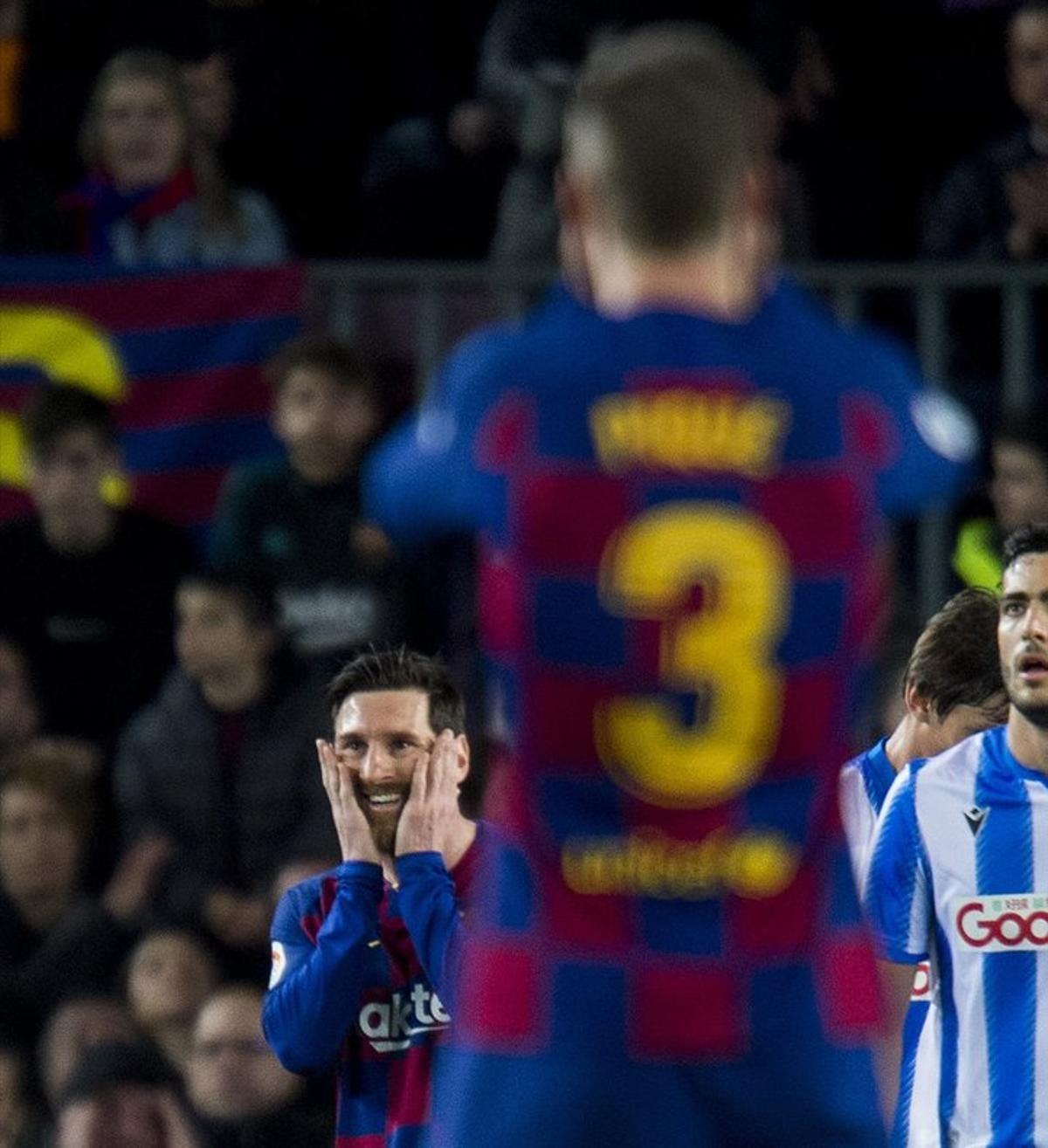 Messi se inquieta. El Barça sufría para ganar