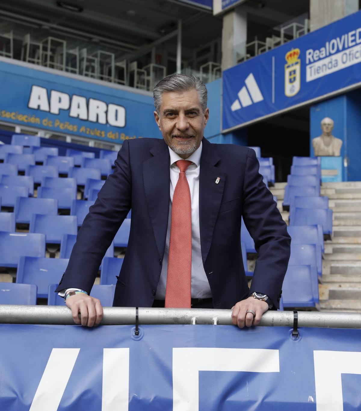 Martín Peláez, en el Carlos Tartiere.