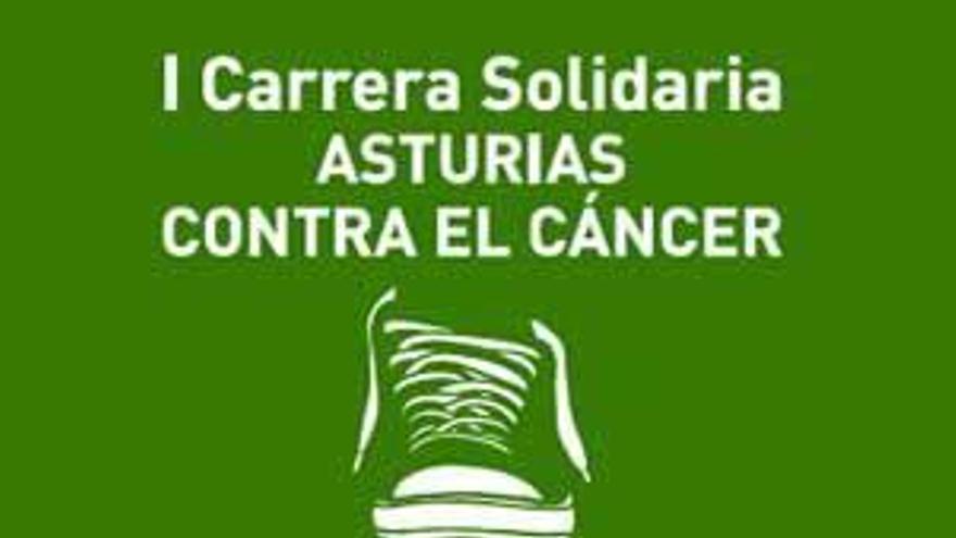 El cartel de la I Carrera Solidaria &quot;Asturias contra el cáncer&quot;.