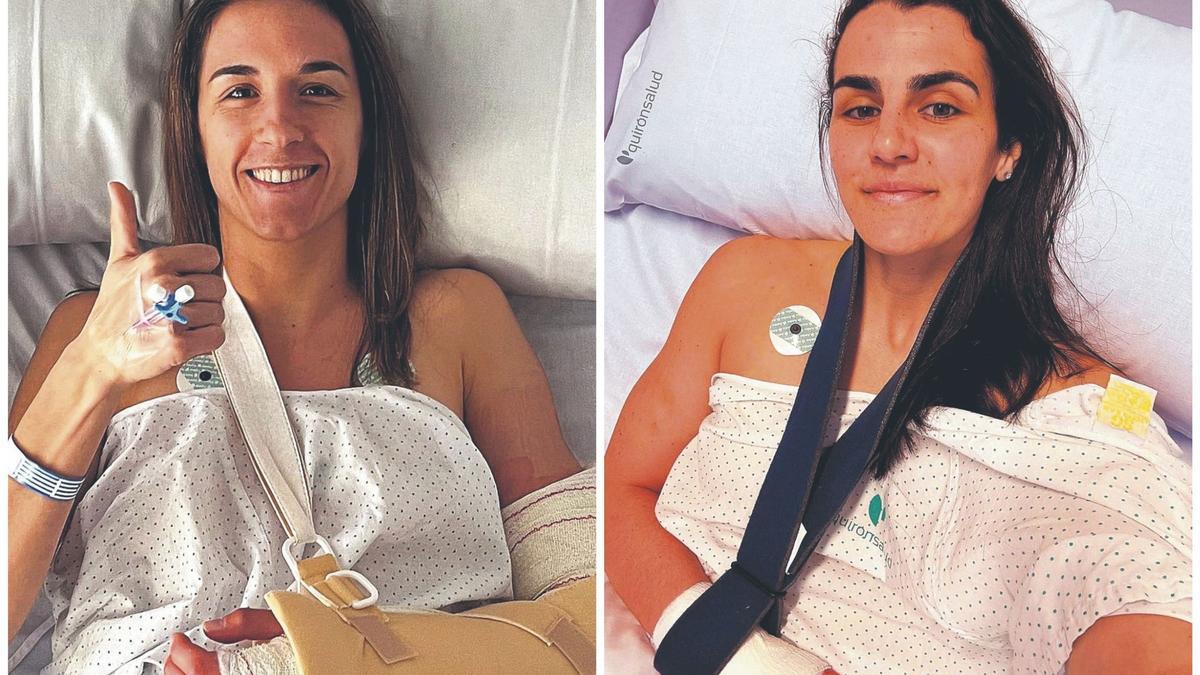 Queralt Casas y Leticia Romero, tras sus recientes intervenciones quirúrgicas.