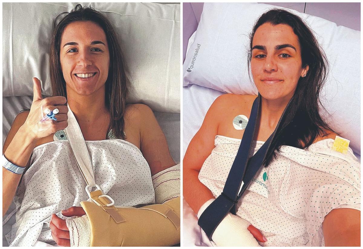 Queralt Casas y Leticia Romero, tras sus recientes intervenciones quirúrgicas.