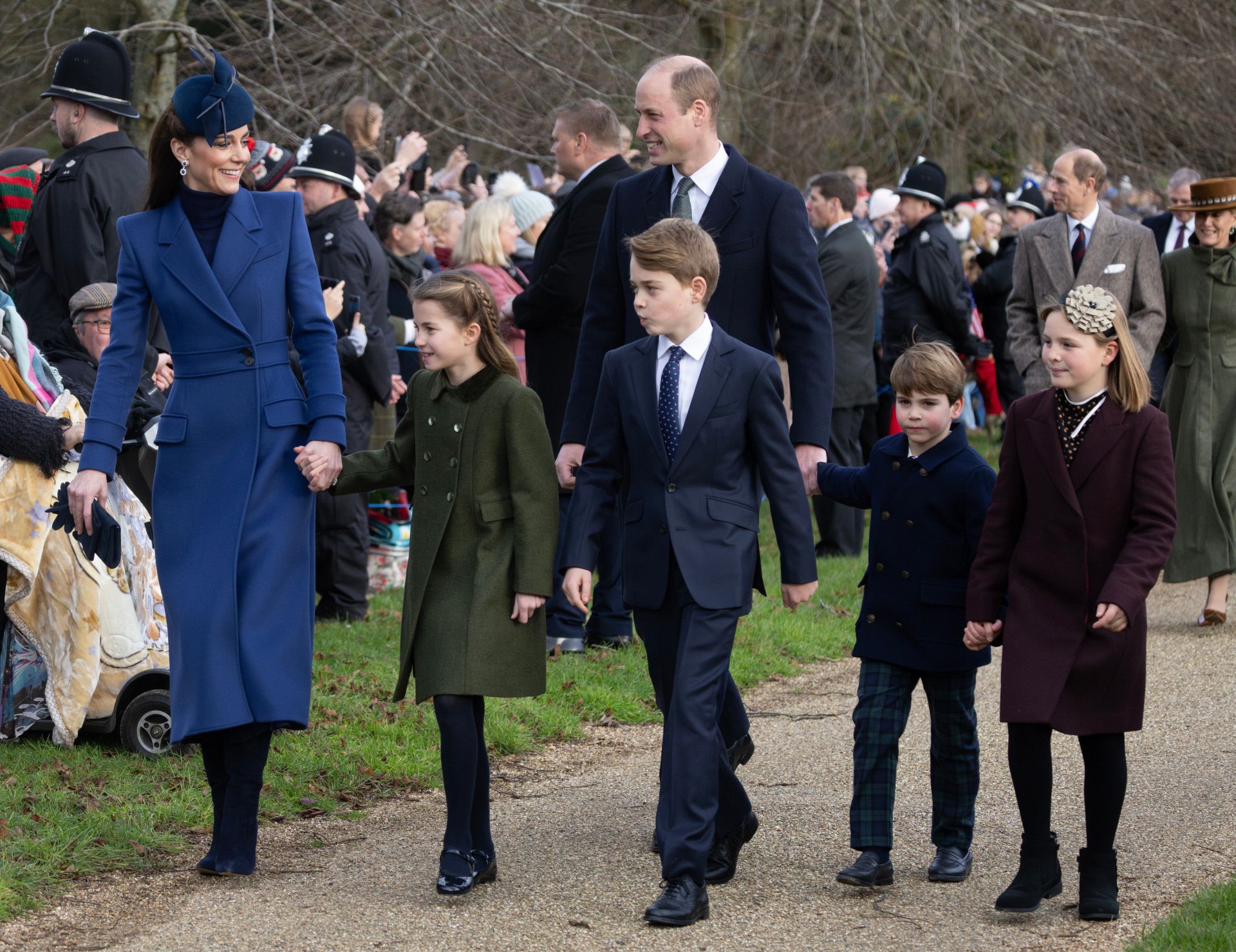 Kate Middleton junto a sus hijos y su marido
